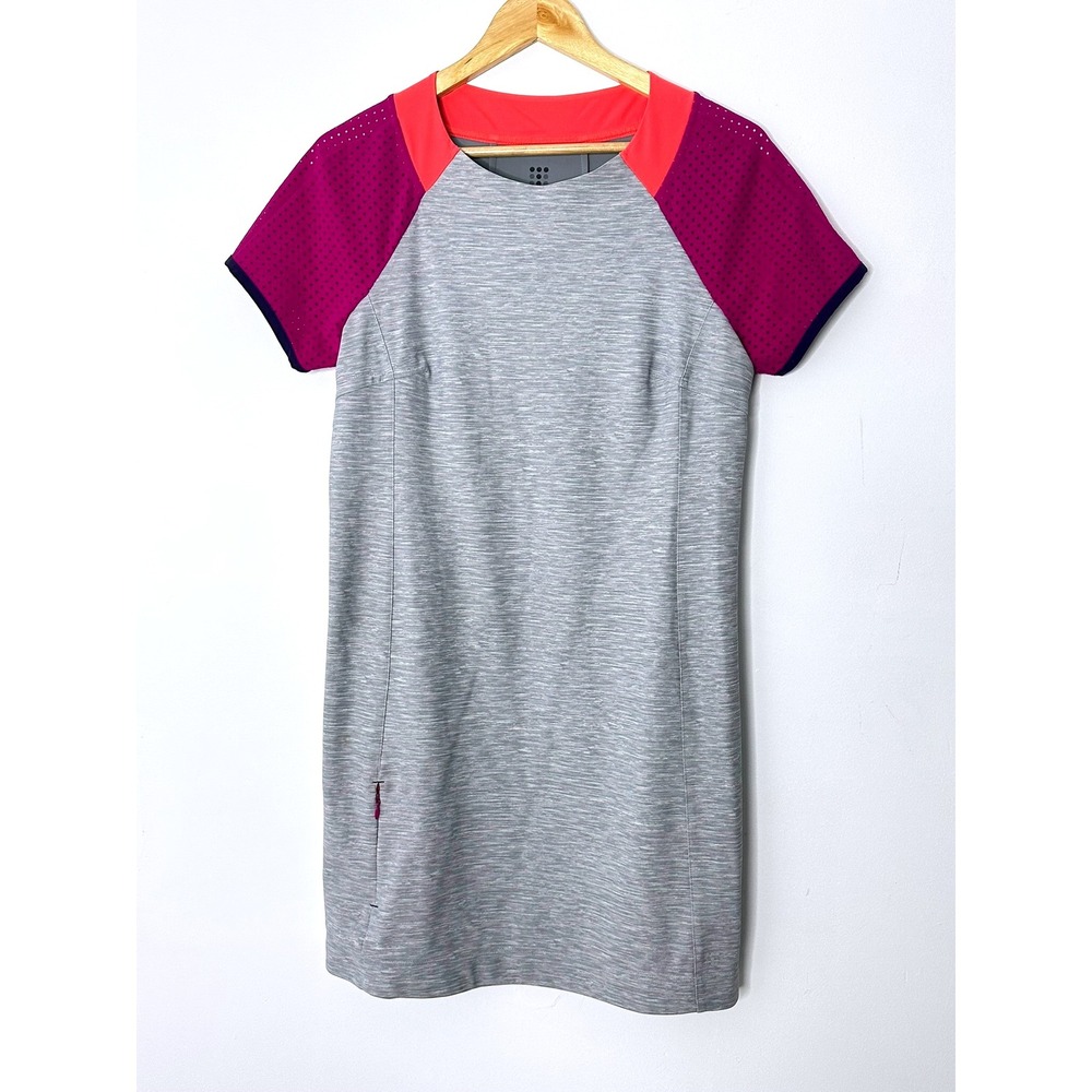 Title Nine Dress Medium Gray Purple Coral Athletic Workout Casual Zip Pocketβ